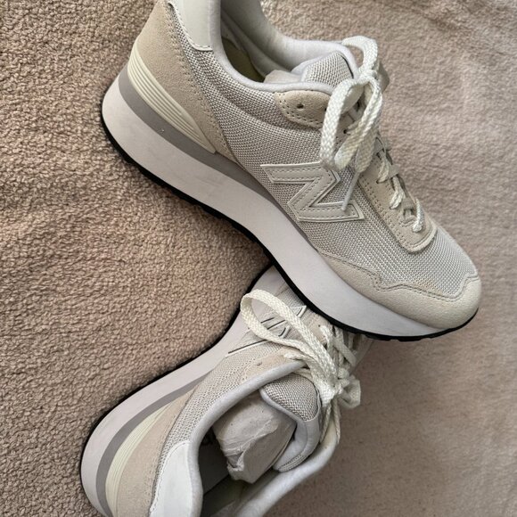 New Balance 574 Suede Mesh Sneakers – Size 8, White/Nude - Picture 1 of 8